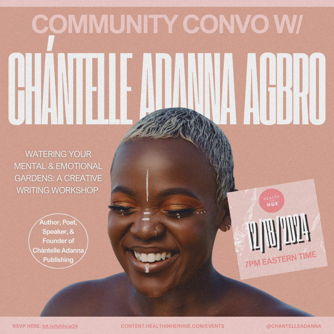 A promotional graphic with Chántelle Adanna Agbro’s headshot. The graphic includes details of the event and link to register.